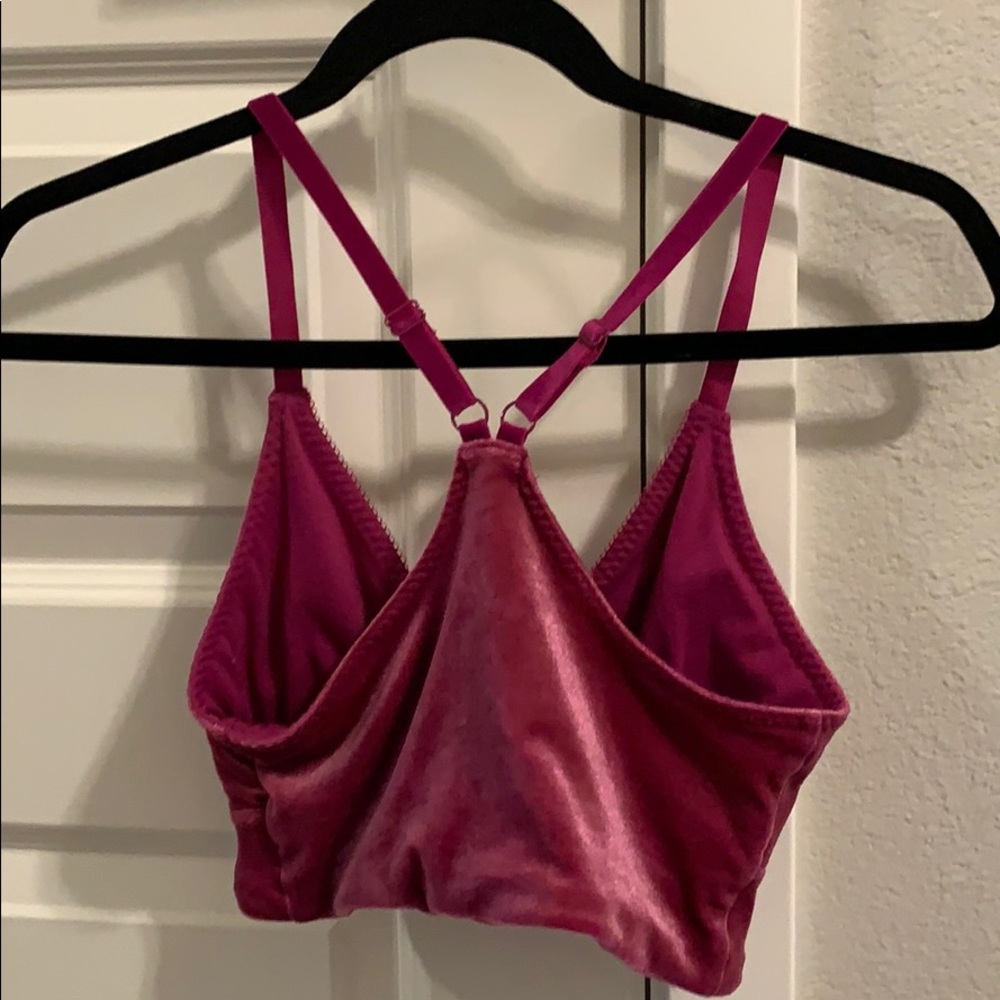 pink bustier crop top